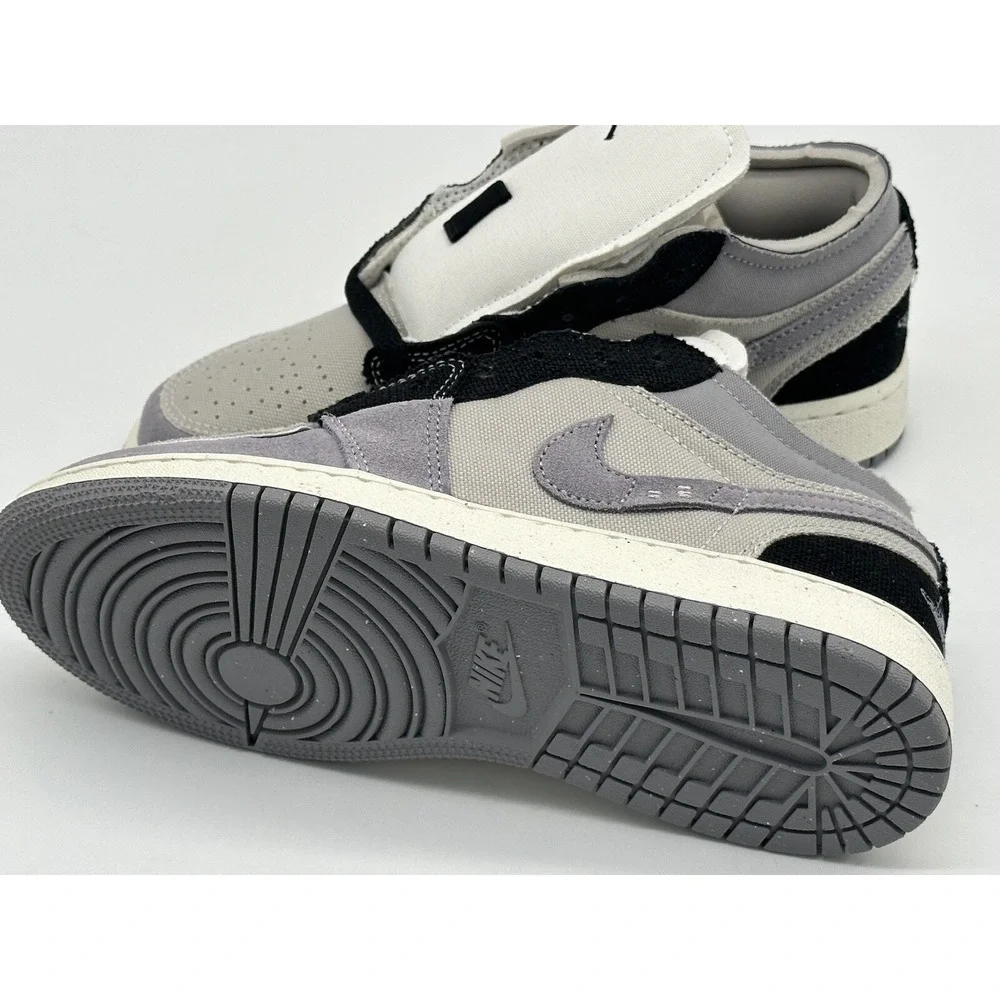 Size 4Y - Nike Air Jordan 1 Low Craft 'Tech Grey' Sneaker FD9088-002 No Box Lid